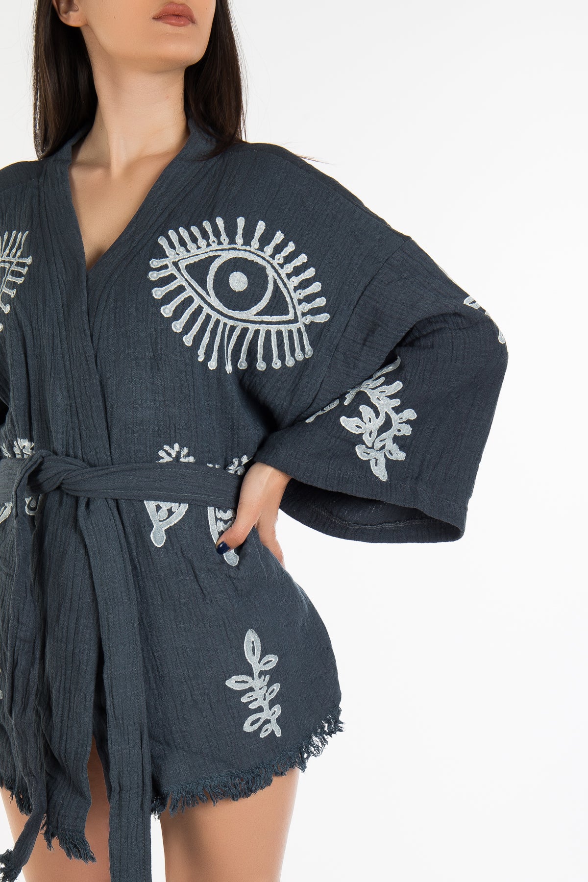 Sereia - Washed Black Handmade Little Kimono