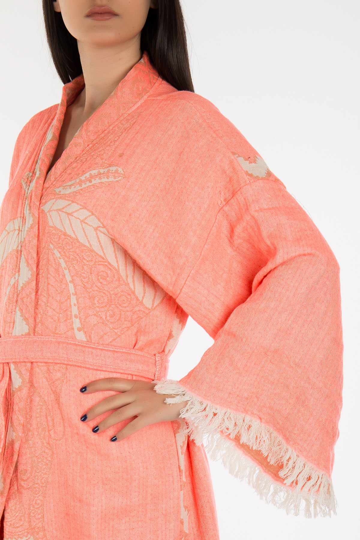 Astrid - Coral Elephant Handmade Kimono