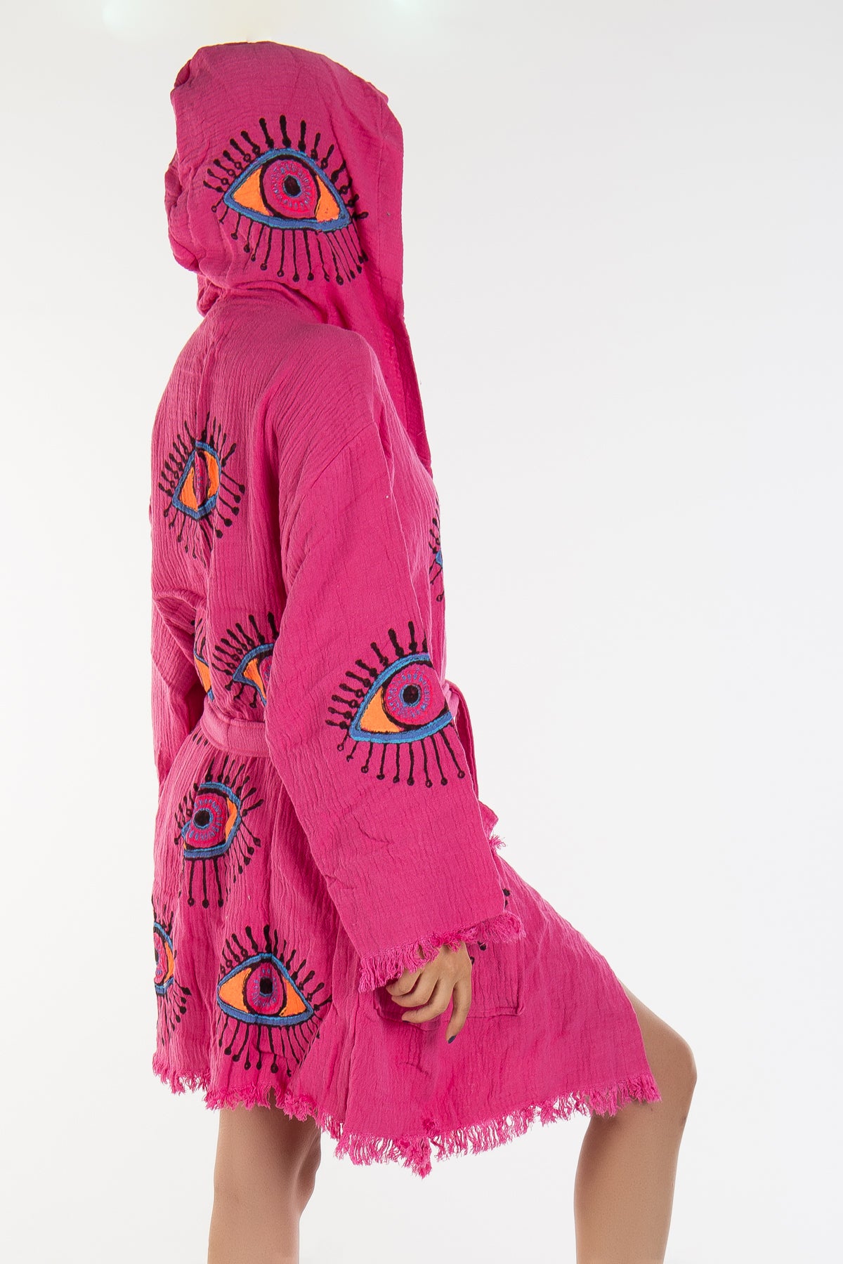 Imogen - Pink Handmade Hooded Kimono