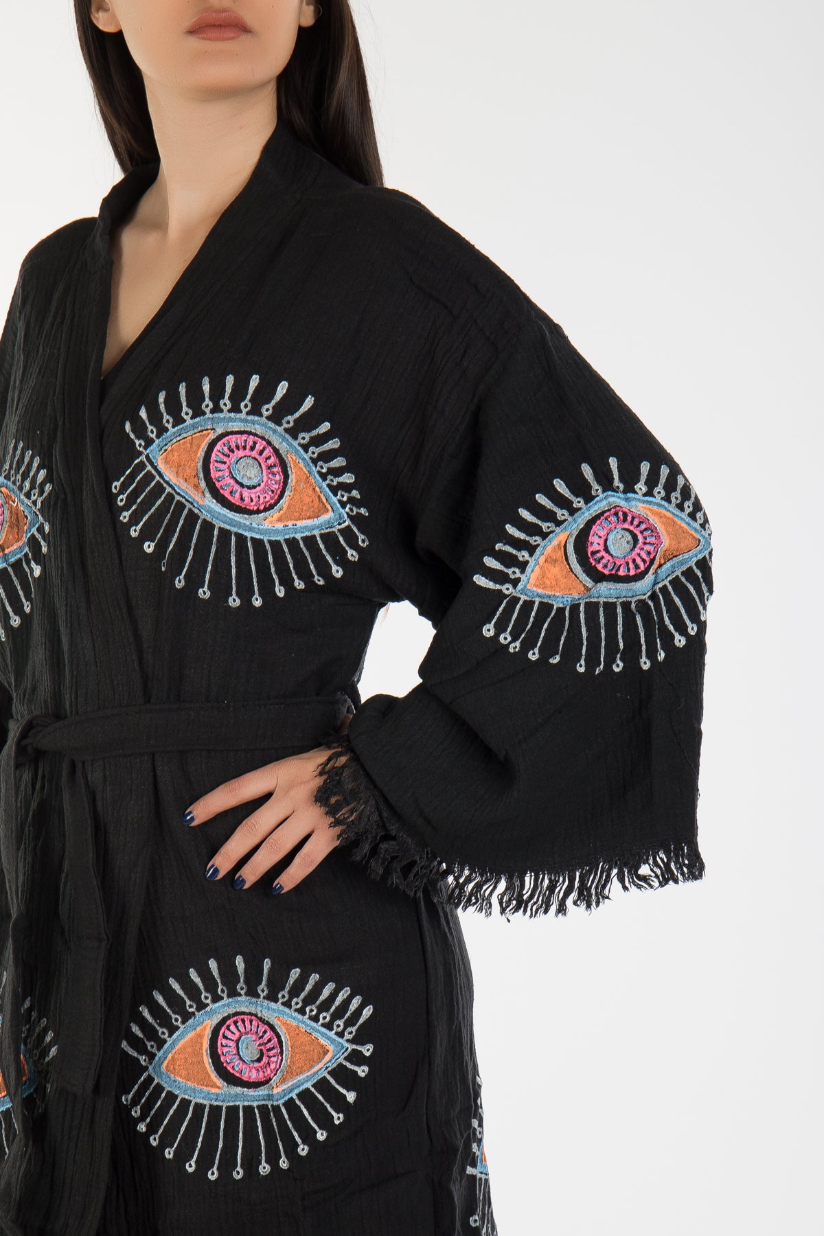 Aria - Black/White Handmade Kimono