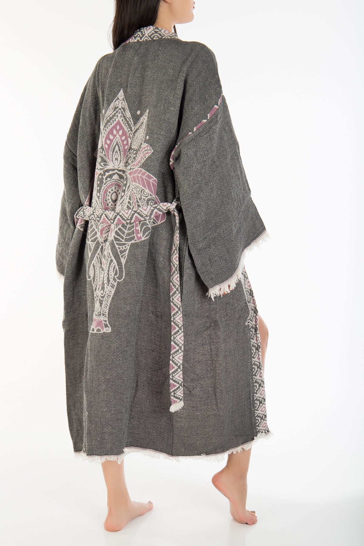 Astrid - Gray Elephant Handmade Kimono