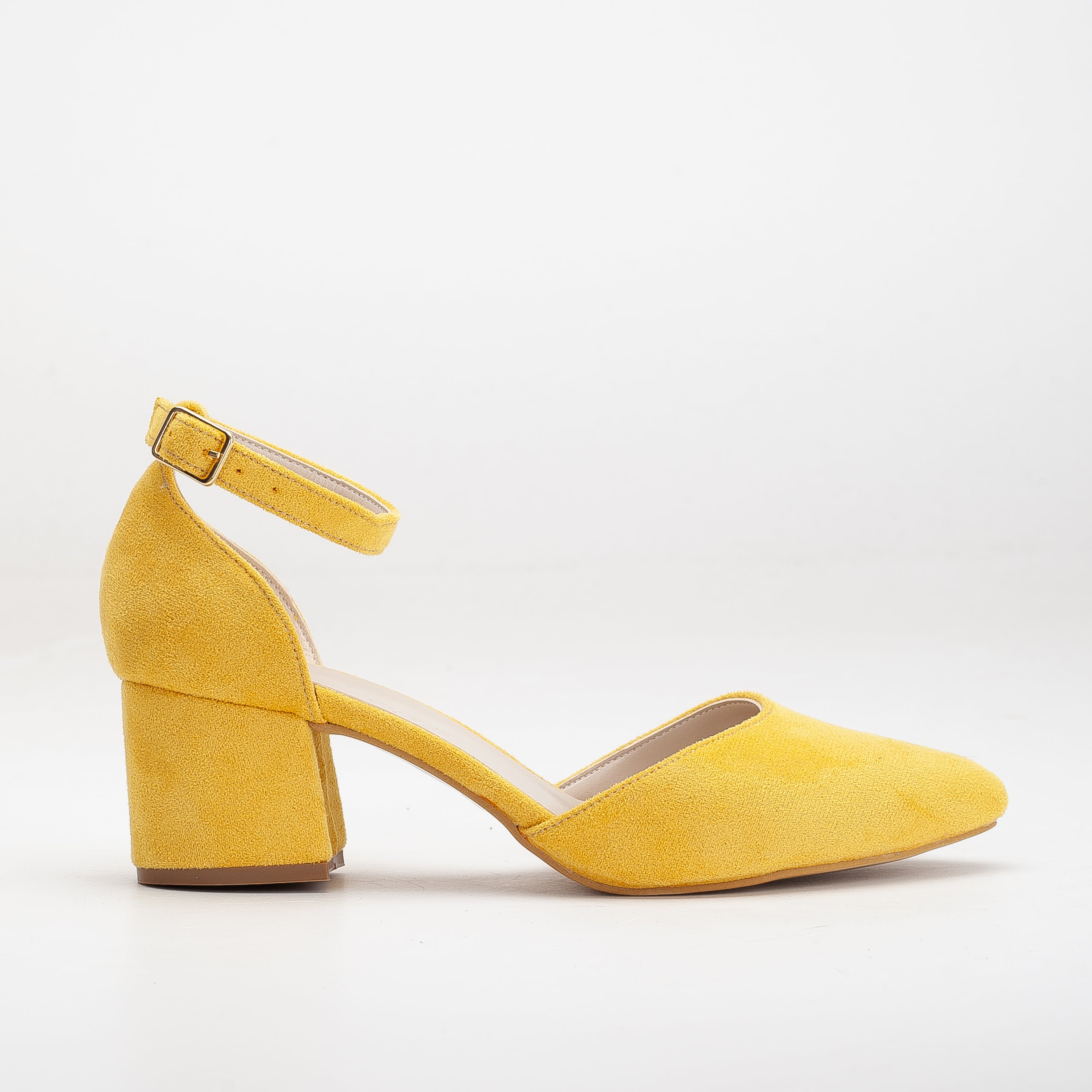 Miranda - Mustard Yellow Pumps with Pearls