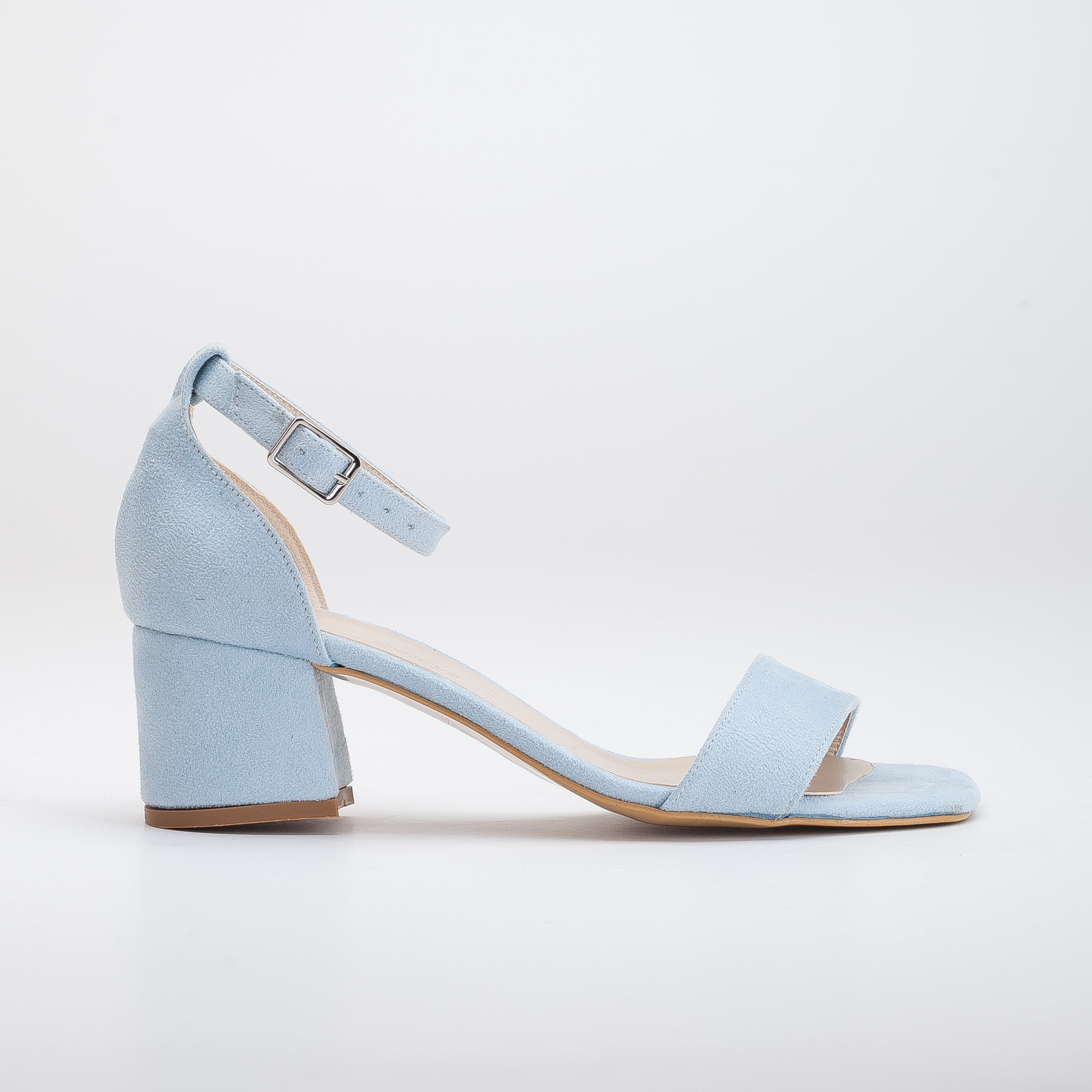 Illy - Blue Suede Sandals with Pearls