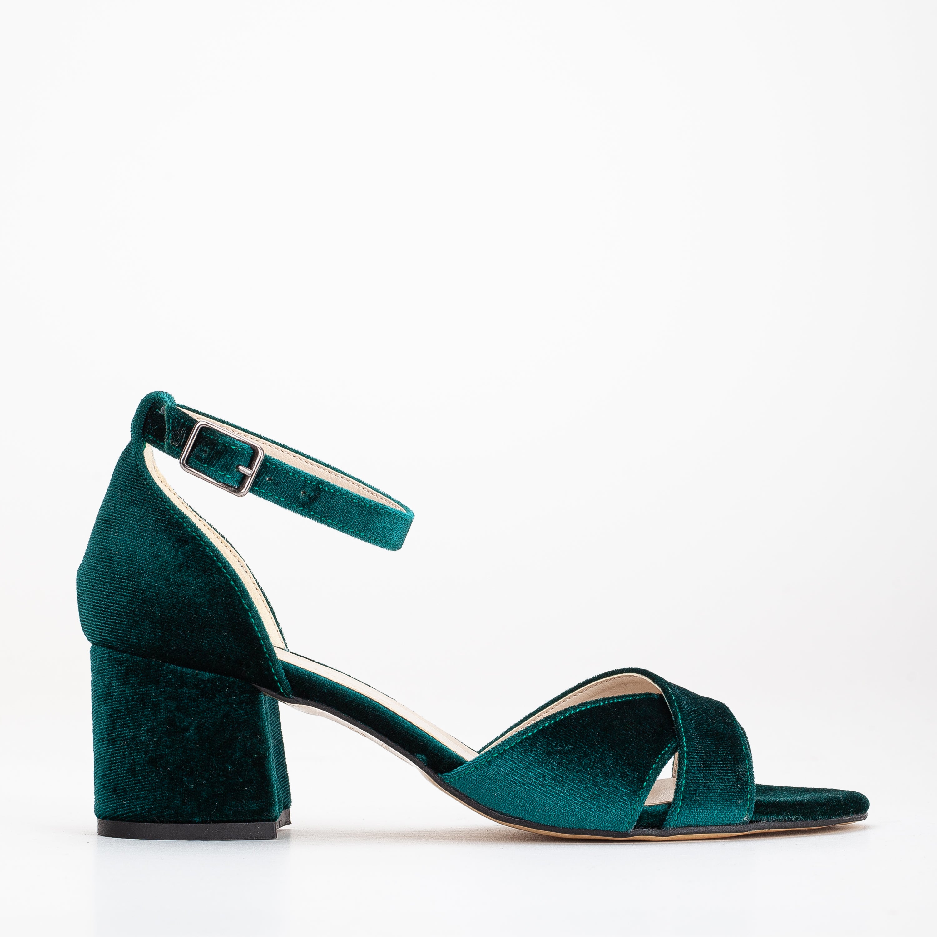 Green velvet heels, Short green heels, Velvet fabric heels, Green velvet footwear, Low heel green velvet shoe, Green velvet pump, Green velvet sandal, Velvet fabric footwear, Green velvet bridal shoe, Green velvet bridesmaid heel