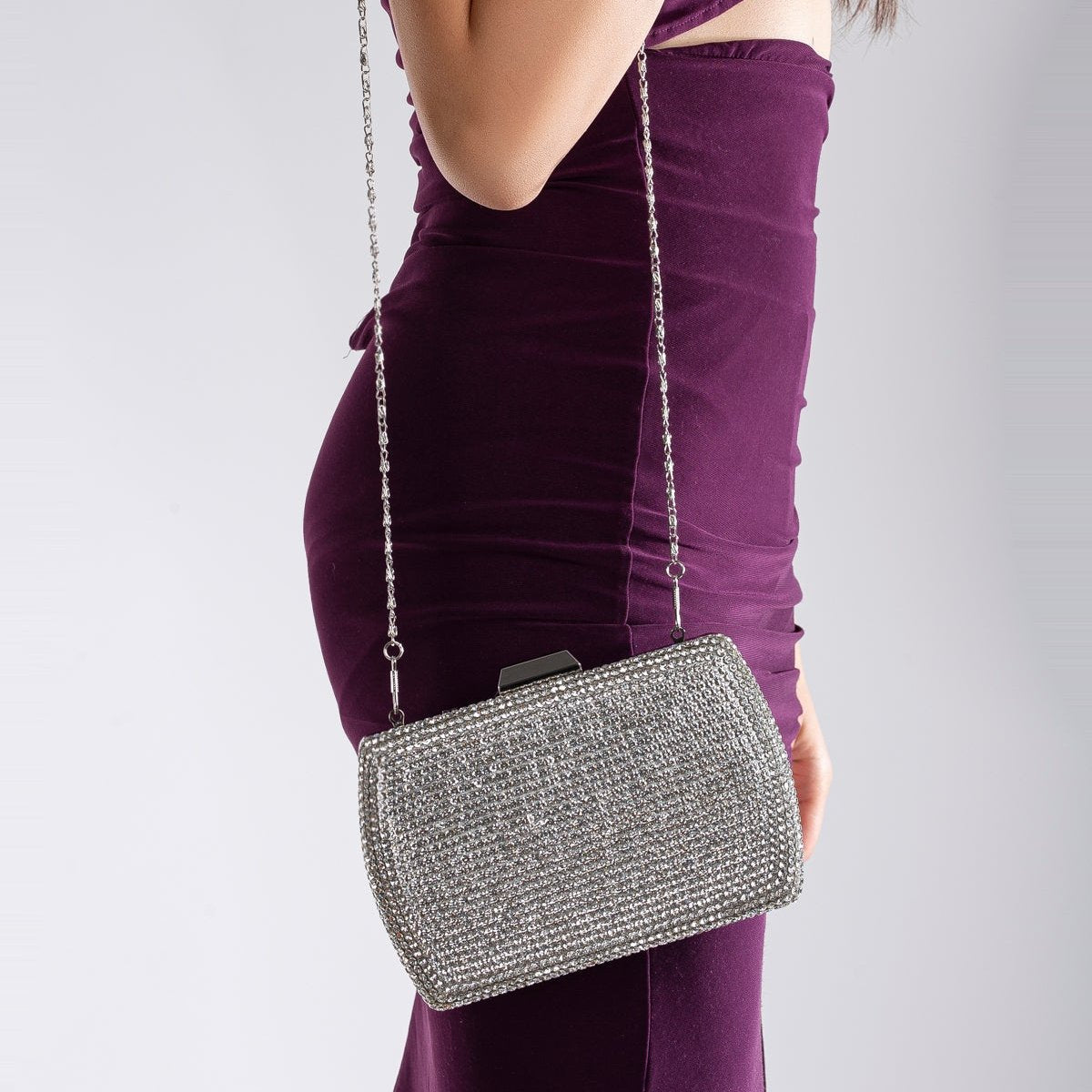 Francisca - Silver Glitter Clutch