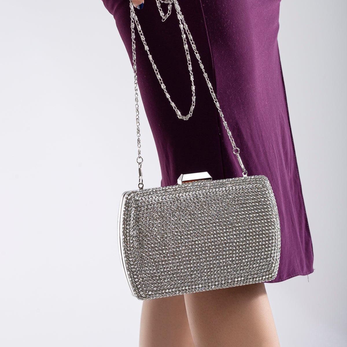 Francisca - Silver Glitter Clutch