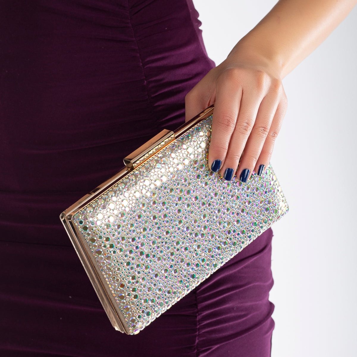 Clara - Sparkling Silver/White Sequin Glitter Clutch