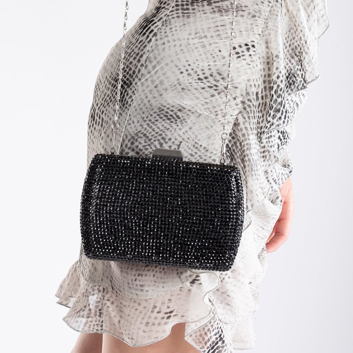 Francisca - Black Glitter Clutch