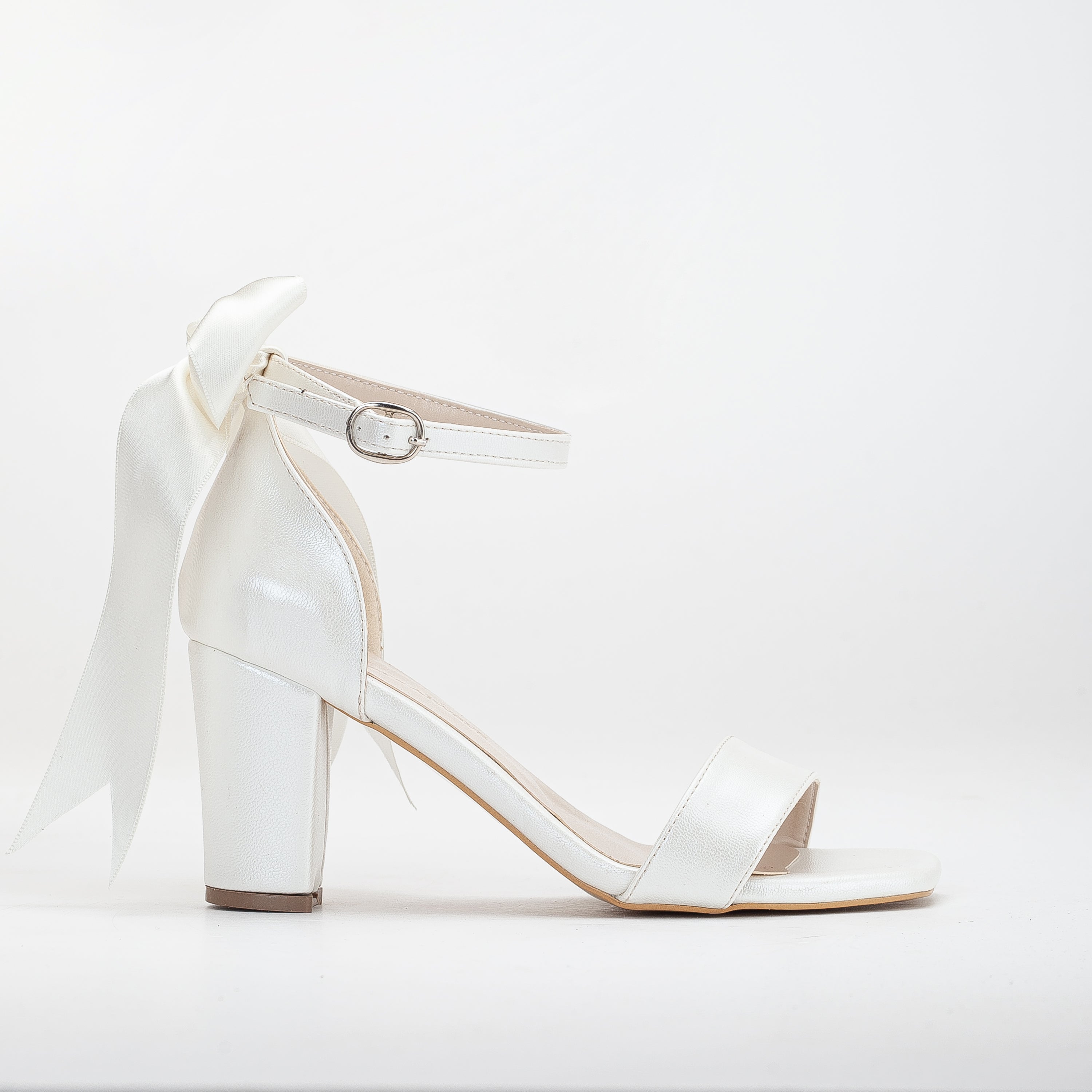 Noelle - Ivory Wedding Sandals with Ribbon