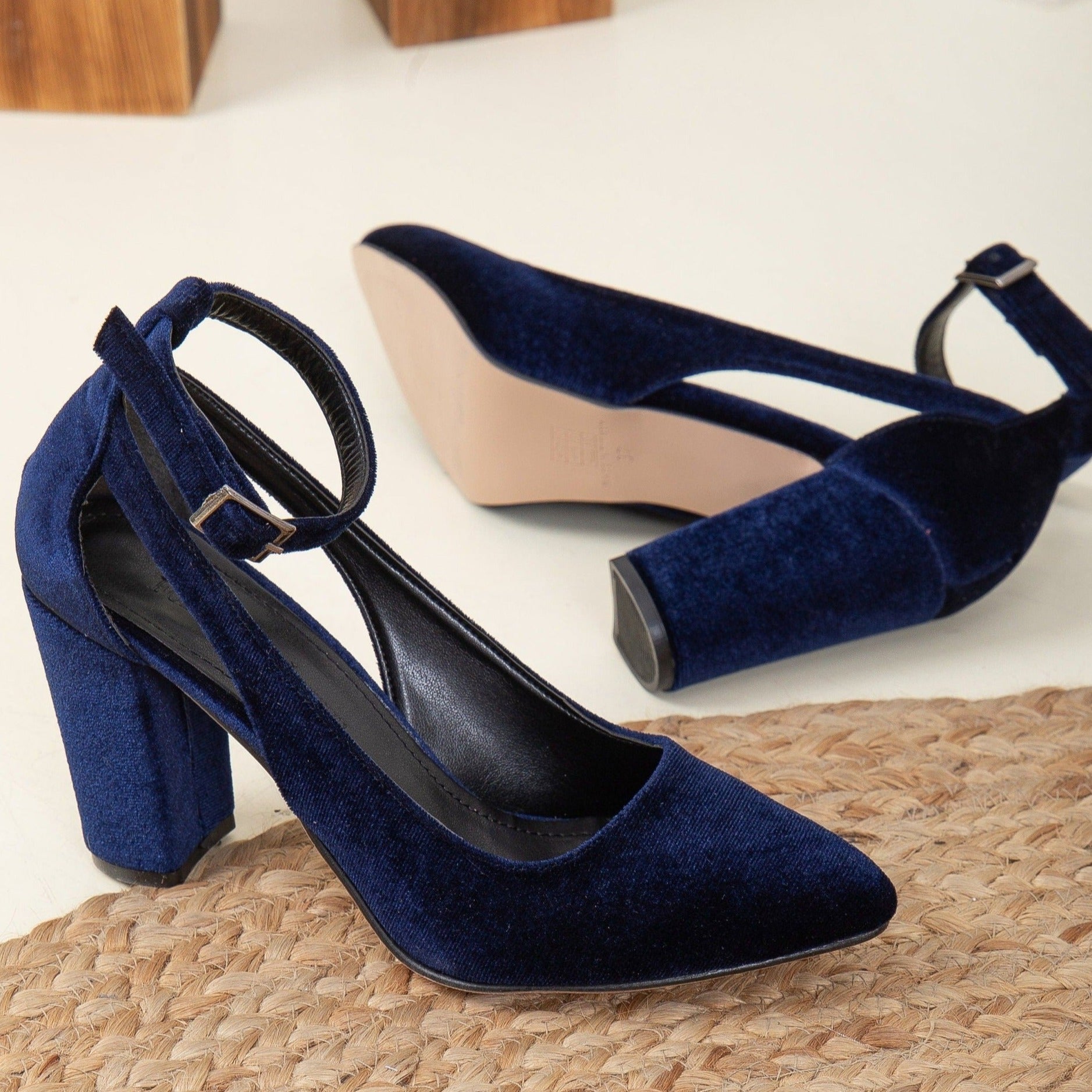 Blue Velvet Shoes, Wedding Shoes, Blue Velvet Bridal Shoes, Blue Wedding Shoes, Blue Velvet Heels, Blue Velvet Heels, Blue Velvet Block Heel