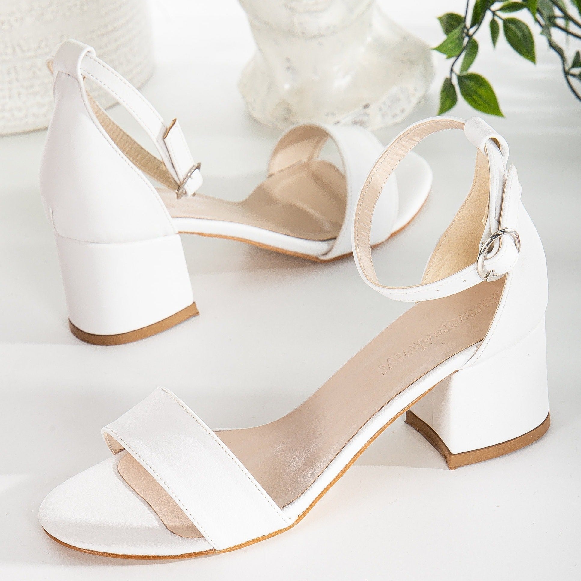 White Wedding Shoes, Wedding Sandals, Bridal Shoes, Wedding Block Heels, Wedding Low Heels, Wedding Heels with Ribbon, Wedding Bride Flats