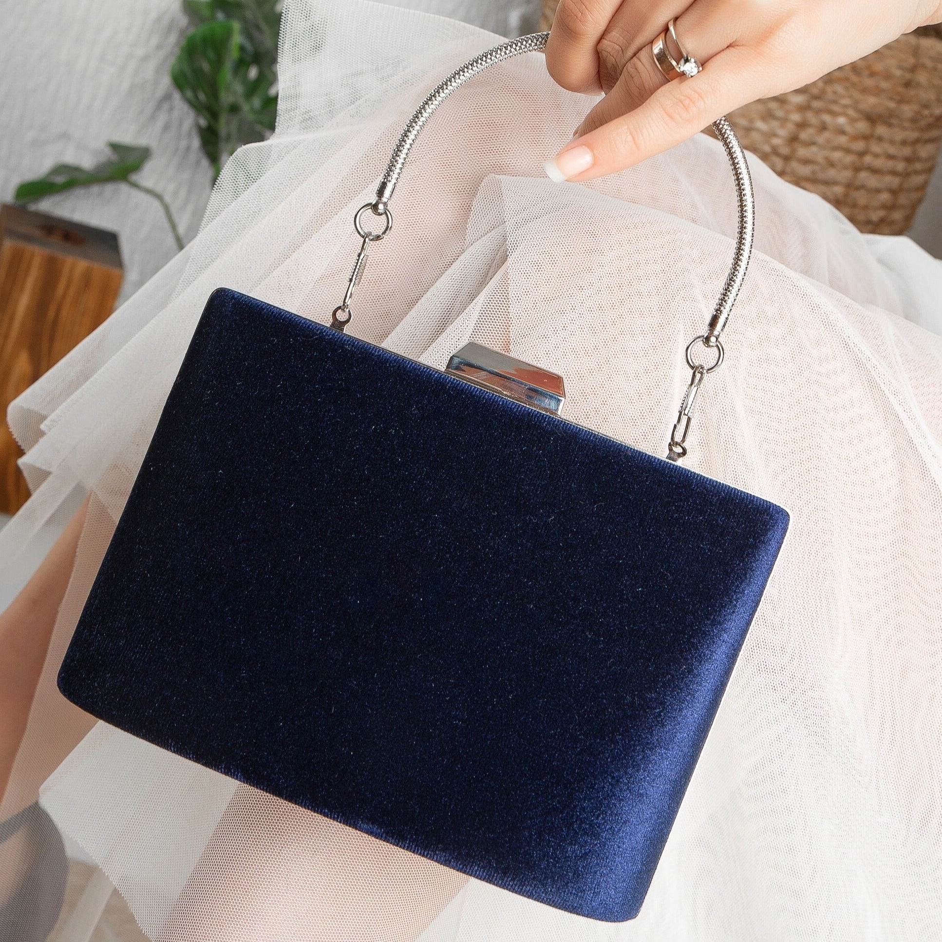 Blue Velvet Clutch, Blue Velvet Bridal Clutch, Wedding Clutch, Blue Bridal Purse, Something Blue, Blue Bridal Clutch, Velvet Clutch Purse