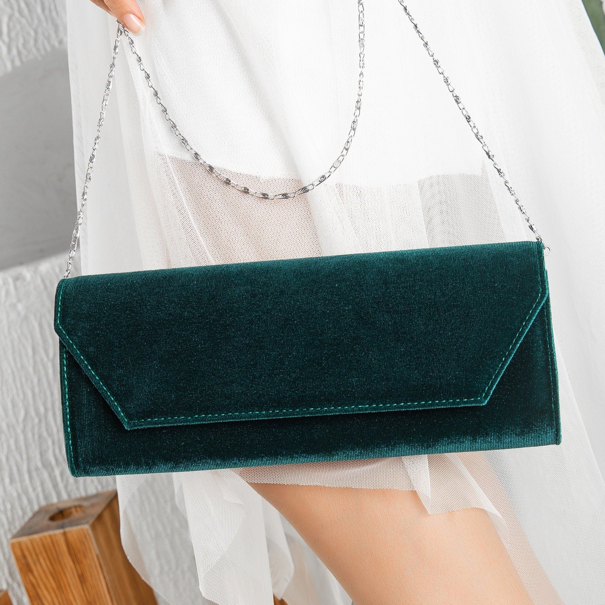 Green Velvet Clutch, Emerald Green Bridal Clutch, Wedding Clutch, Bridal Clutch, Green Bride Clutch, Velvet Evening Clutch, Green Clutch